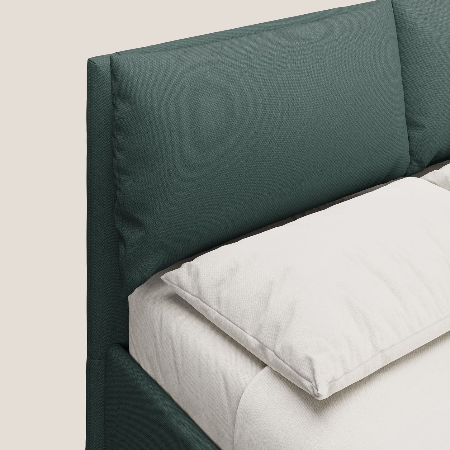 Elsa letto imbottito con vano contenitore in tessuto smacchiabile T05 verde 