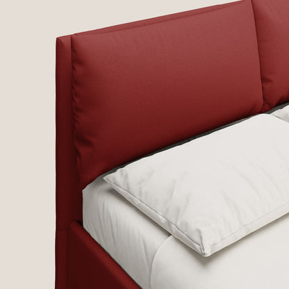 Elsa letto imbottito con vano contenitore in tessuto smacchiabile T05 rosso 