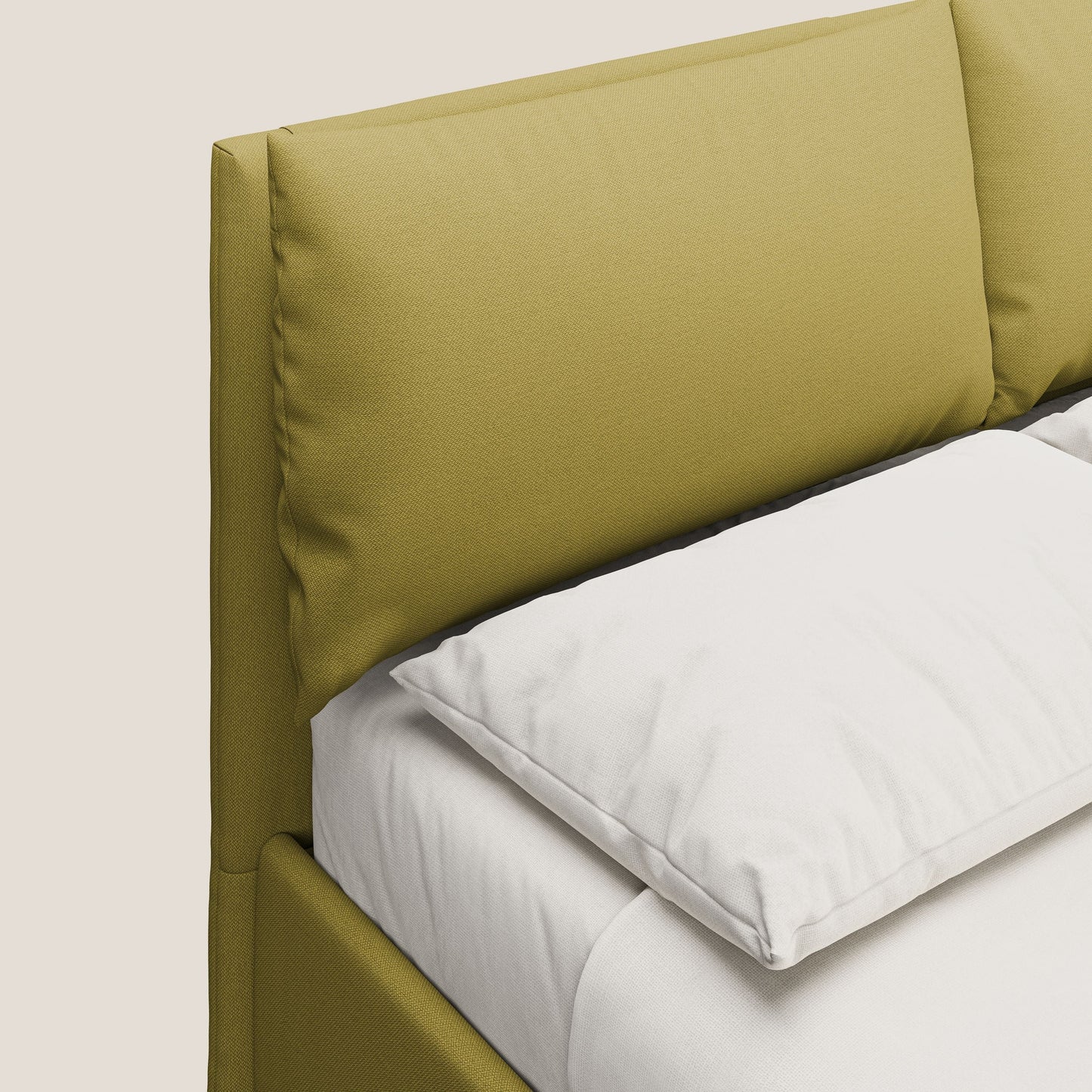 Elsa letto imbottito con vano contenitore in tessuto smacchiabile T05 giallo 