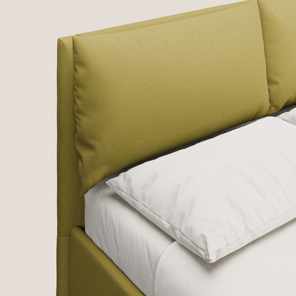 Elsa letto imbottito con vano contenitore in tessuto smacchiabile T05 giallo 
