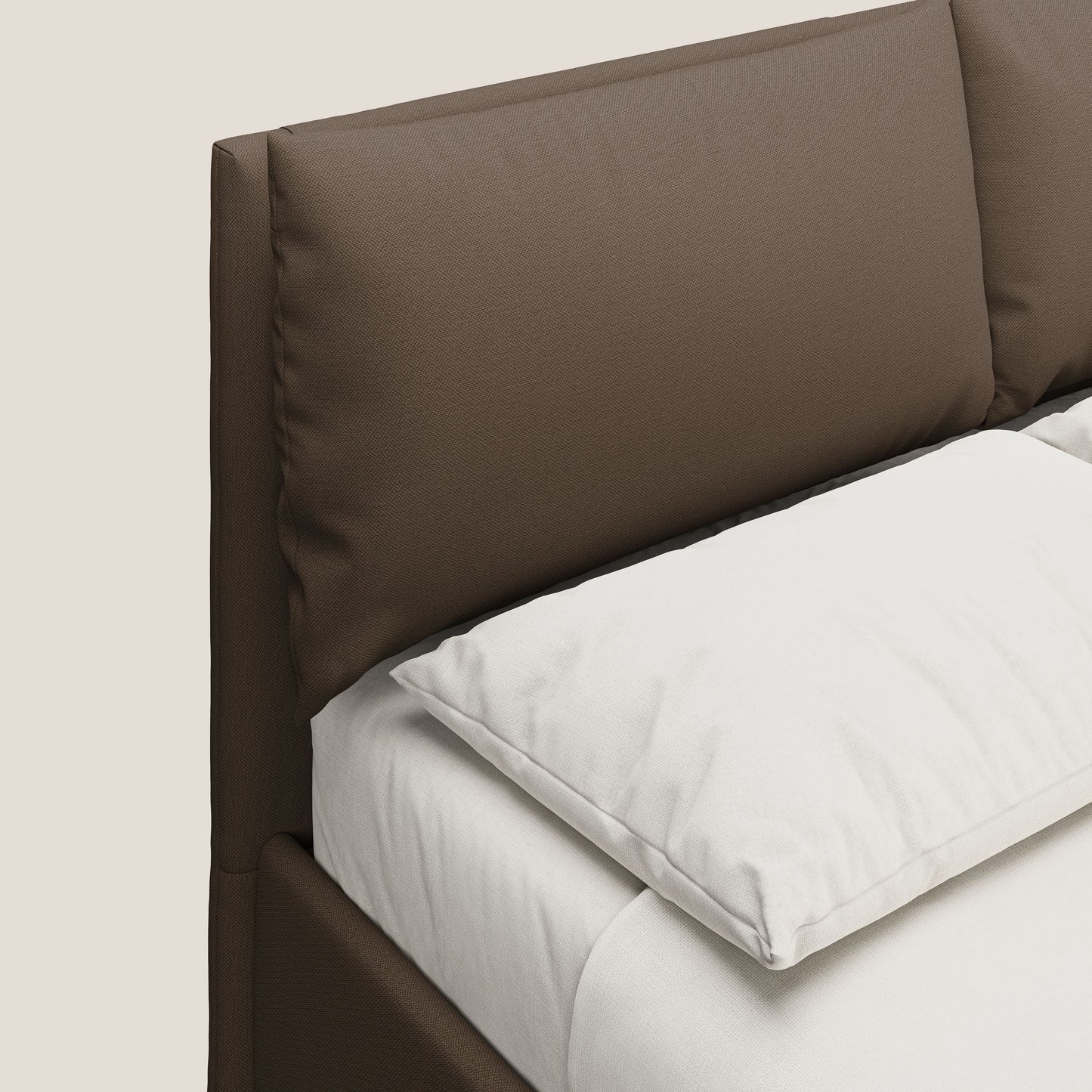 Elsa letto imbottito con vano contenitore in tessuto smacchiabile T05 marrone