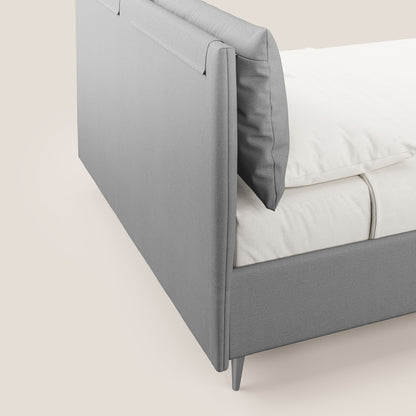 Elsa letto imbottito con vano contenitore in tessuto smacchiabile T05 grigio 