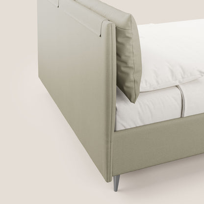 Elsa letto imbottito con vano contenitore in tessuto smacchiabile T05 panna 