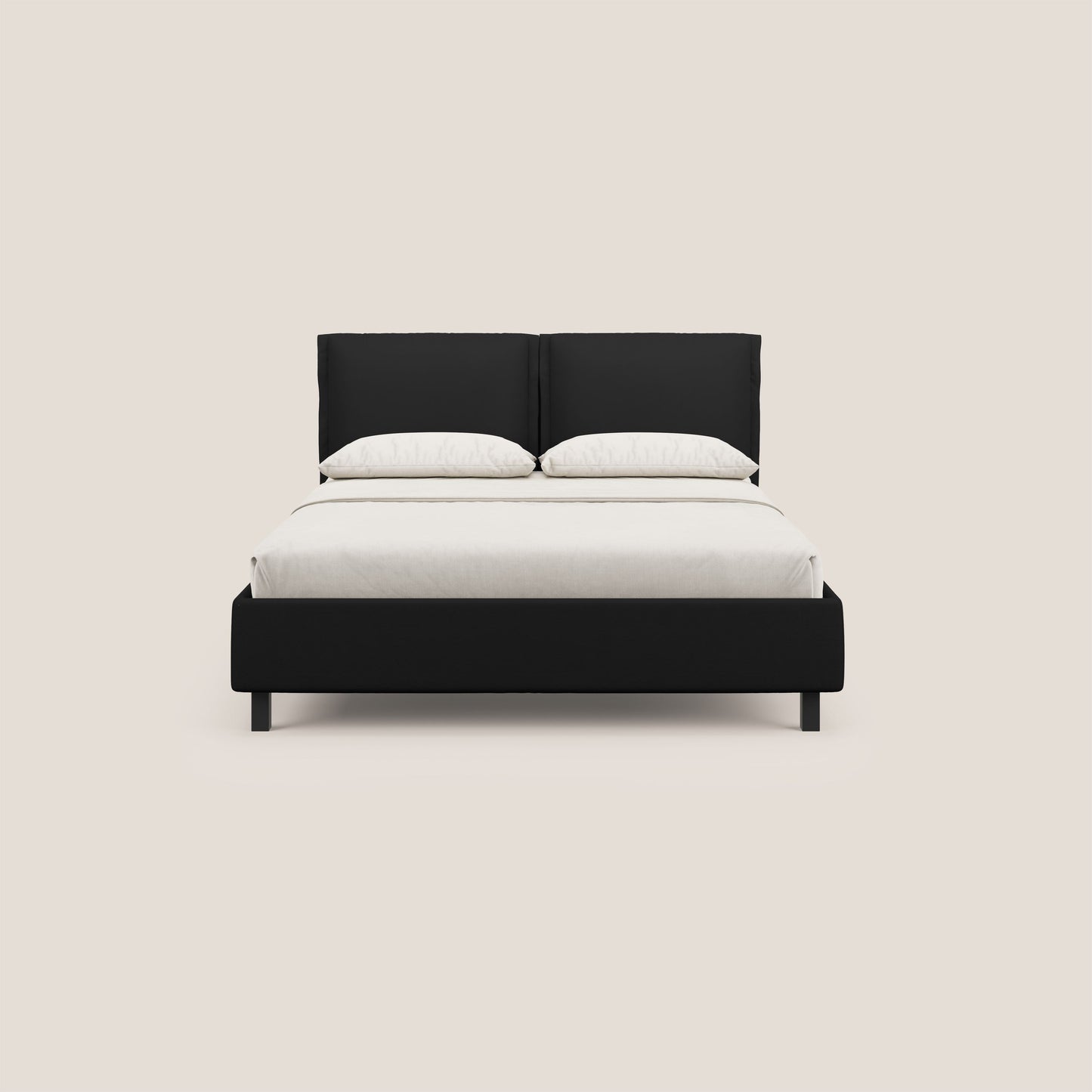 Emma letto contenitore con cuscini mobili in microfibra smacchiabile T11 nero 