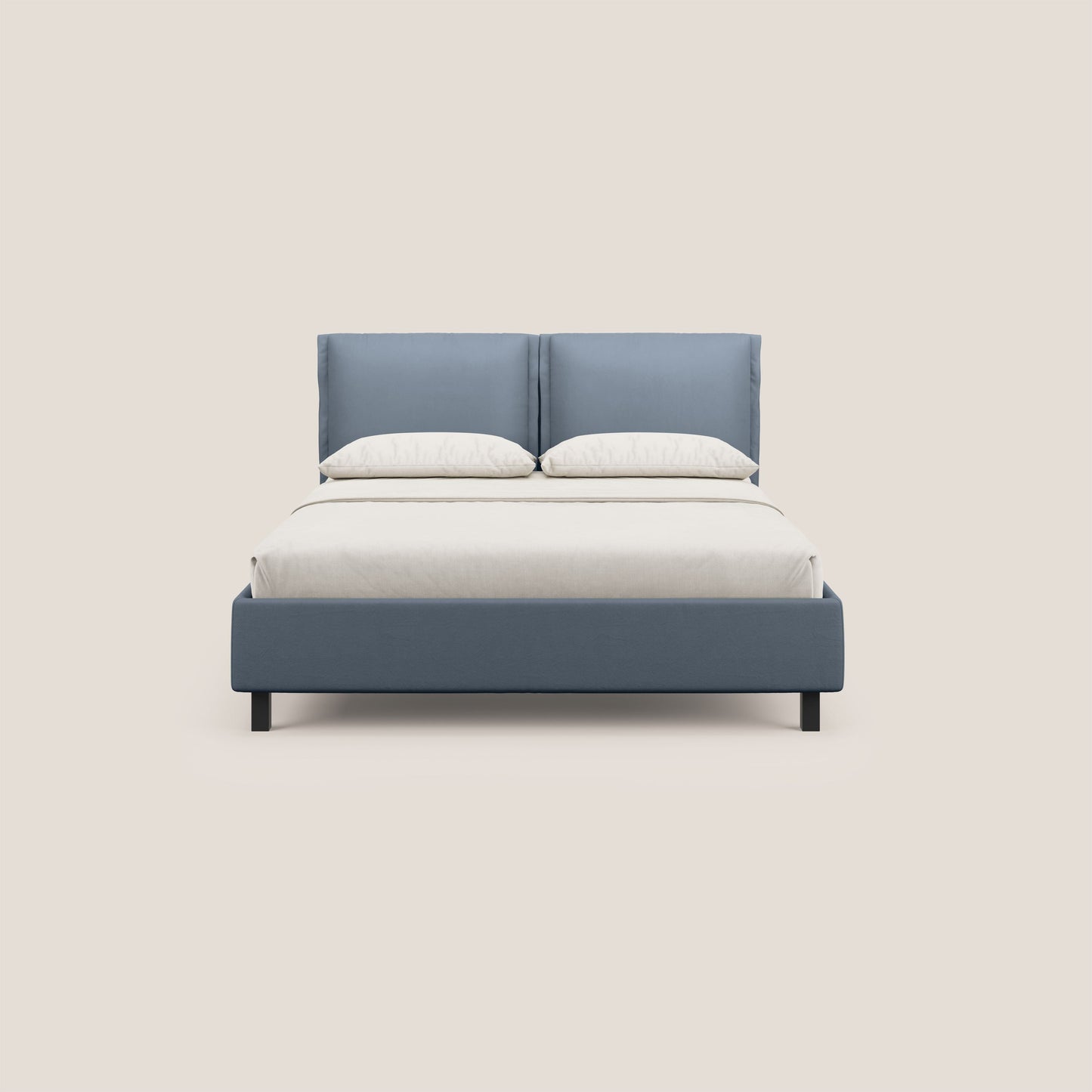 Emma letto contenitore con cuscini mobili in microfibra smacchiabile T11 carta da zucchero 