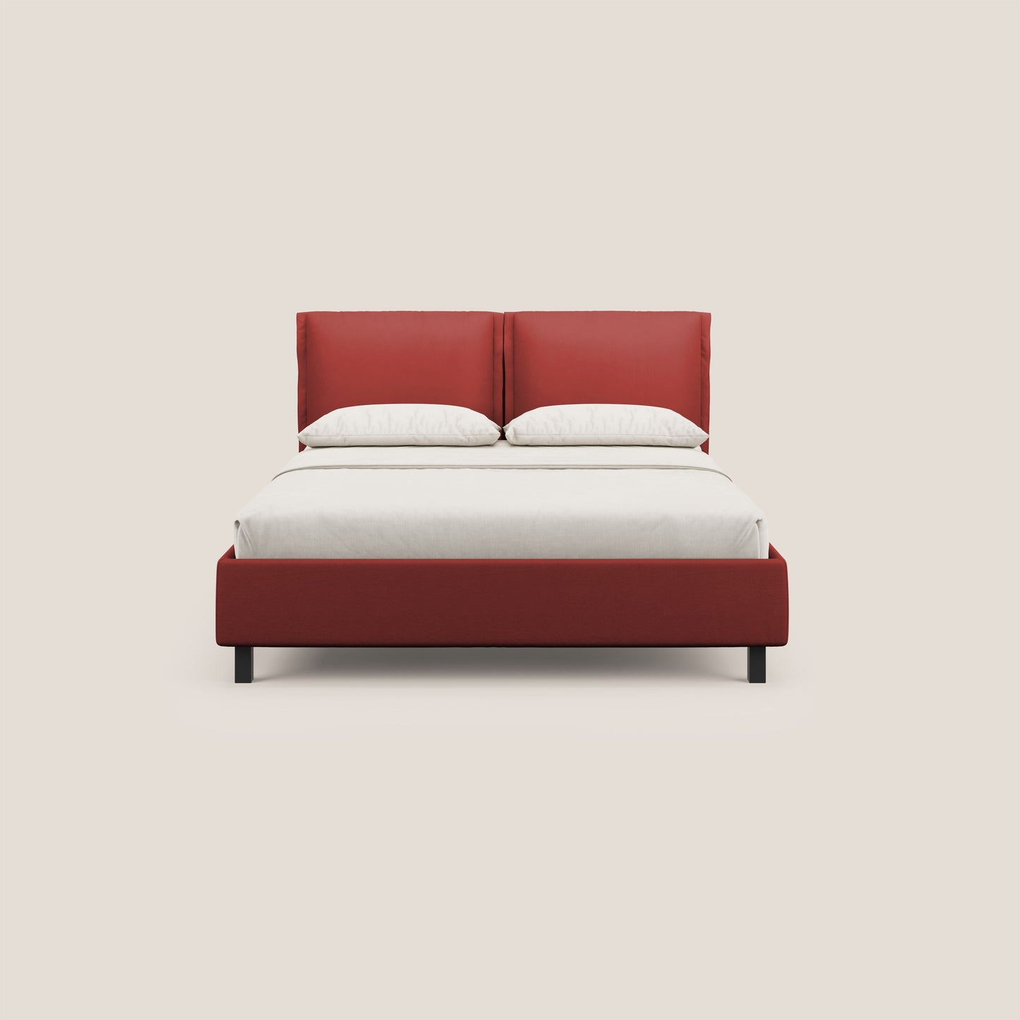 Emma letto contenitore con cuscini mobili in microfibra smacchiabile T11 rosso 