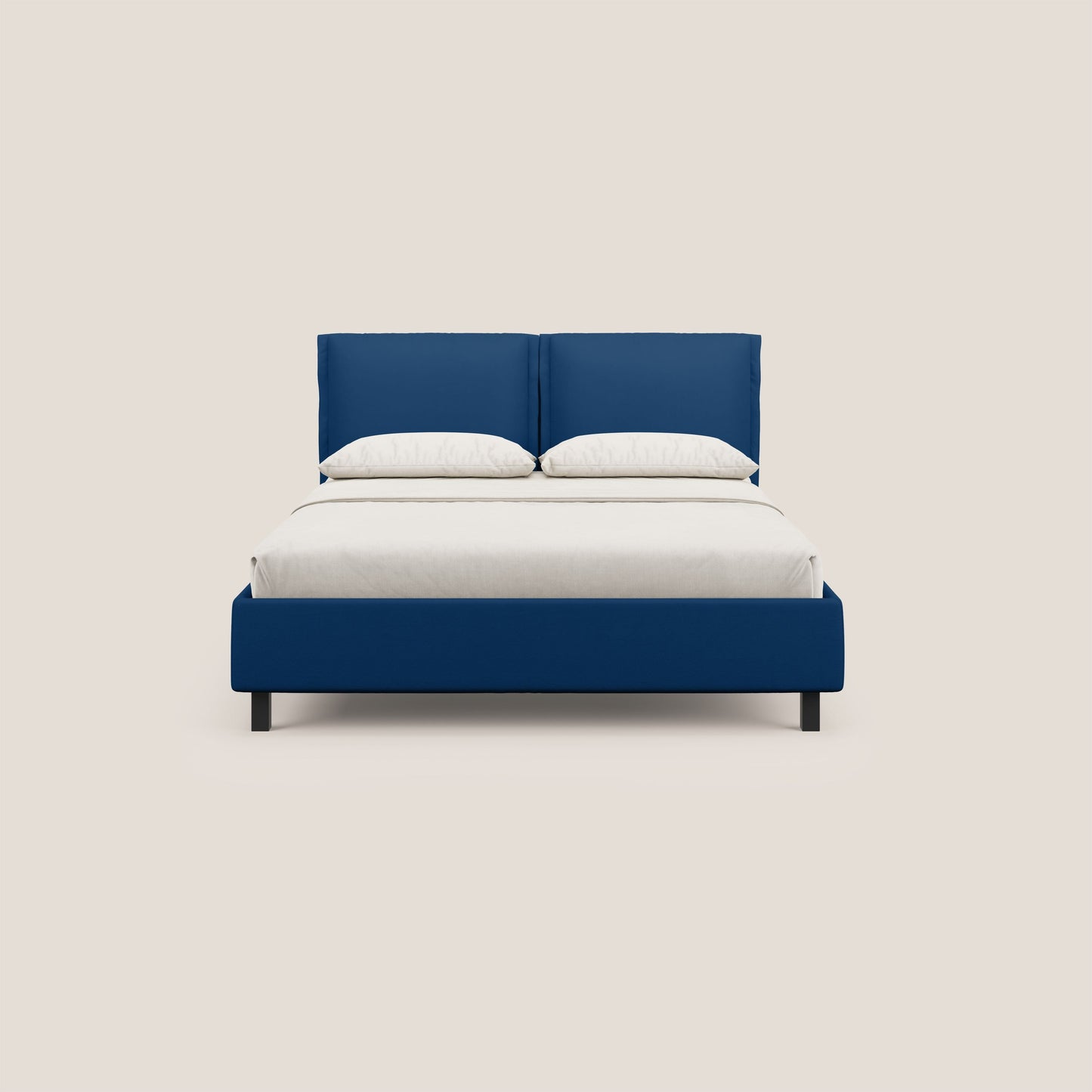 Emma letto contenitore con cuscini mobili in microfibra smacchiabile T11 blu 