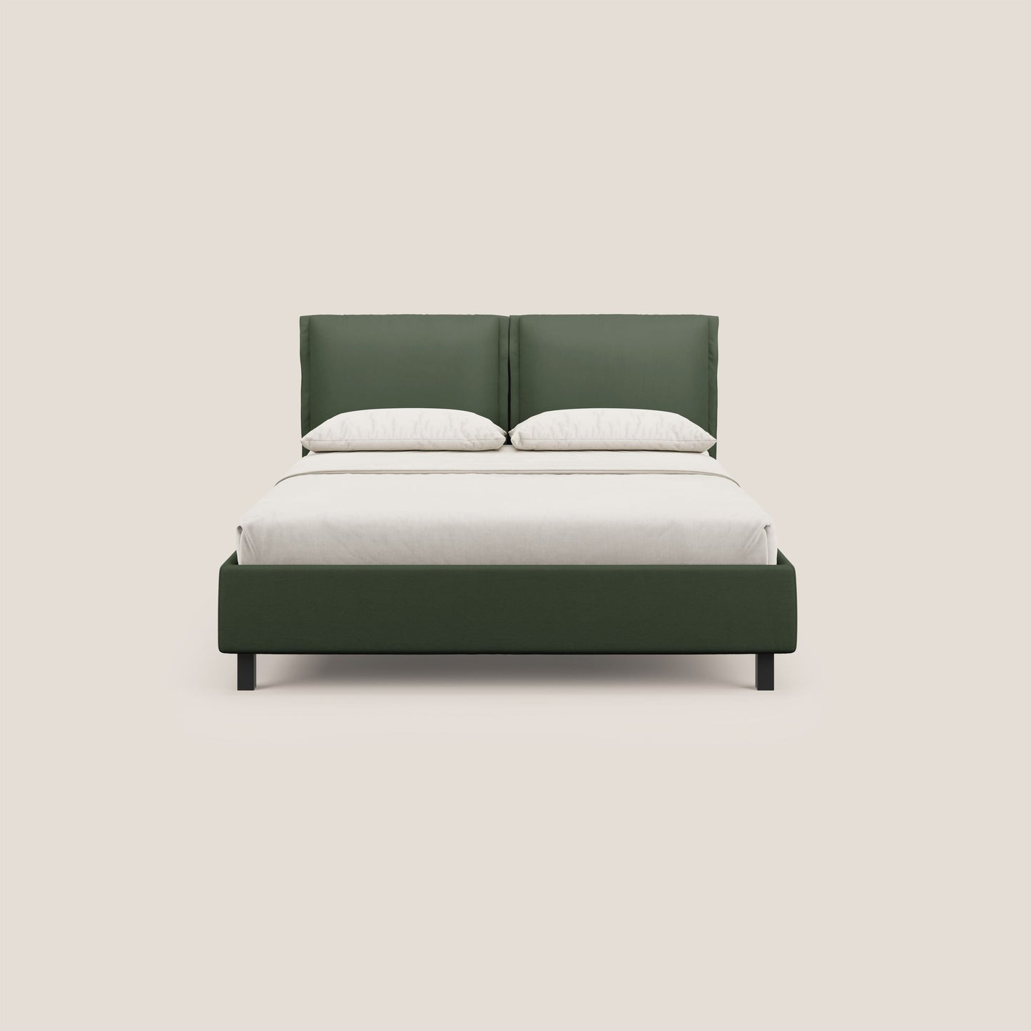 Emma letto contenitore con cuscini mobili in microfibra smacchiabile T11 verde 