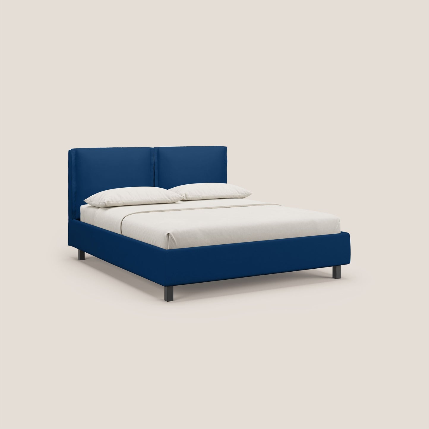 Emma letto contenitore con cuscini mobili in microfibra smacchiabile T11 blu 