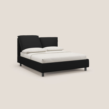 Emma letto contenitore con cuscini mobili in microfibra smacchiabile T11 nero 