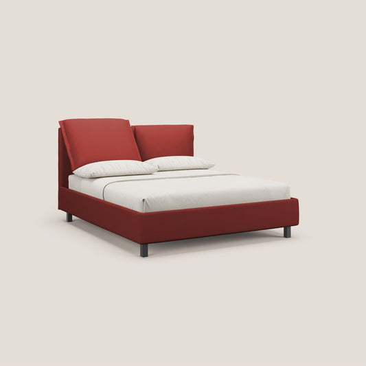 Emma letto contenitore con cuscini mobili in microfibra smacchiabile T11 rosso 