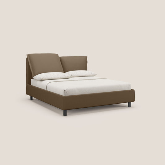 Emma letto contenitore con cuscini mobili in microfibra smacchiabile T11 marrone 