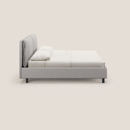 Emma letto contenitore con cuscini mobili in microfibra smacchiabile T11 grigio chiaro 