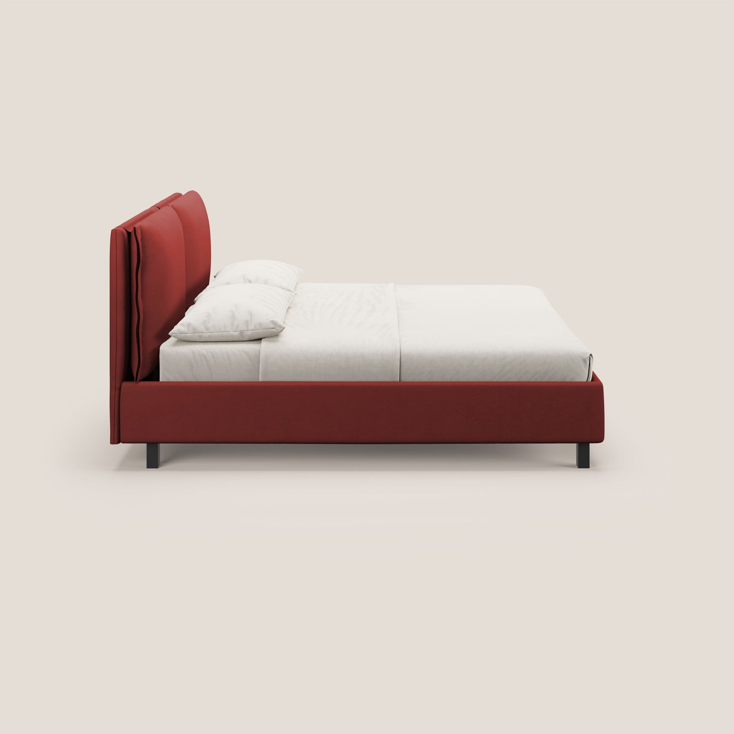 Emma letto contenitore con cuscini mobili in microfibra smacchiabile T11 rosso 