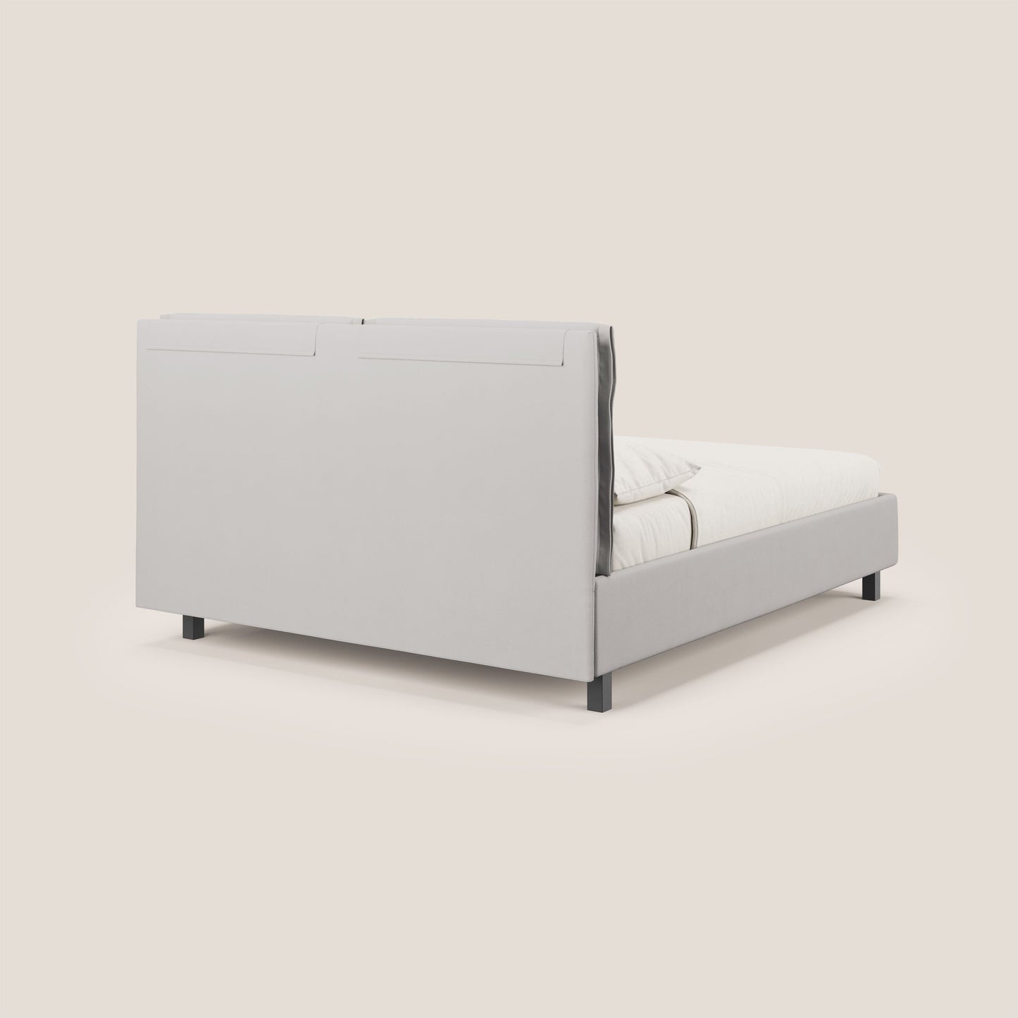 Emma letto contenitore con cuscini mobili in microfibra smacchiabile T11 grigio chiaro 