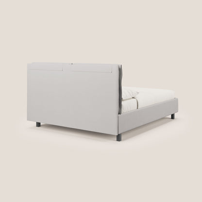 Emma letto contenitore con cuscini mobili in microfibra smacchiabile T11 grigio chiaro 