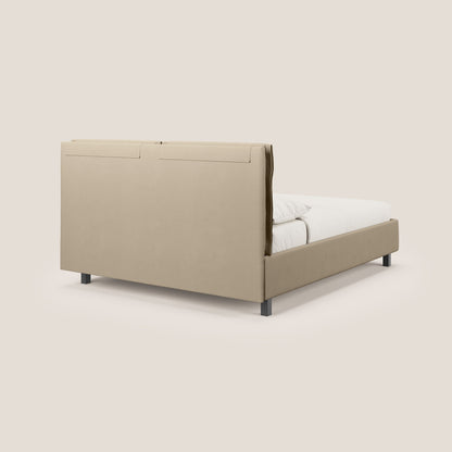 Emma letto contenitore con cuscini mobili in microfibra smacchiabile T11 tortora 