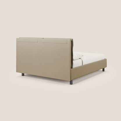 Emma letto contenitore con cuscini mobili in microfibra smacchiabile T11 beige 