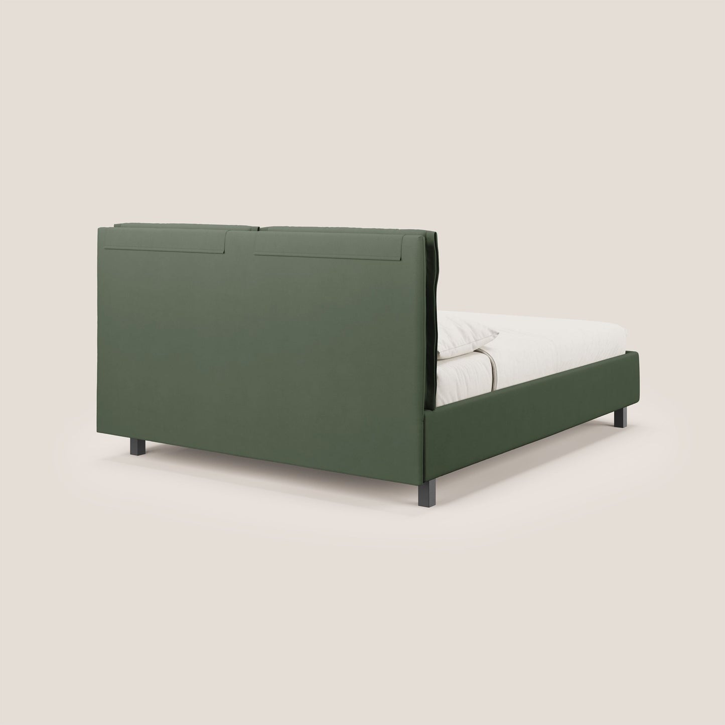 Emma letto contenitore con cuscini mobili in microfibra smacchiabile T11 verde 