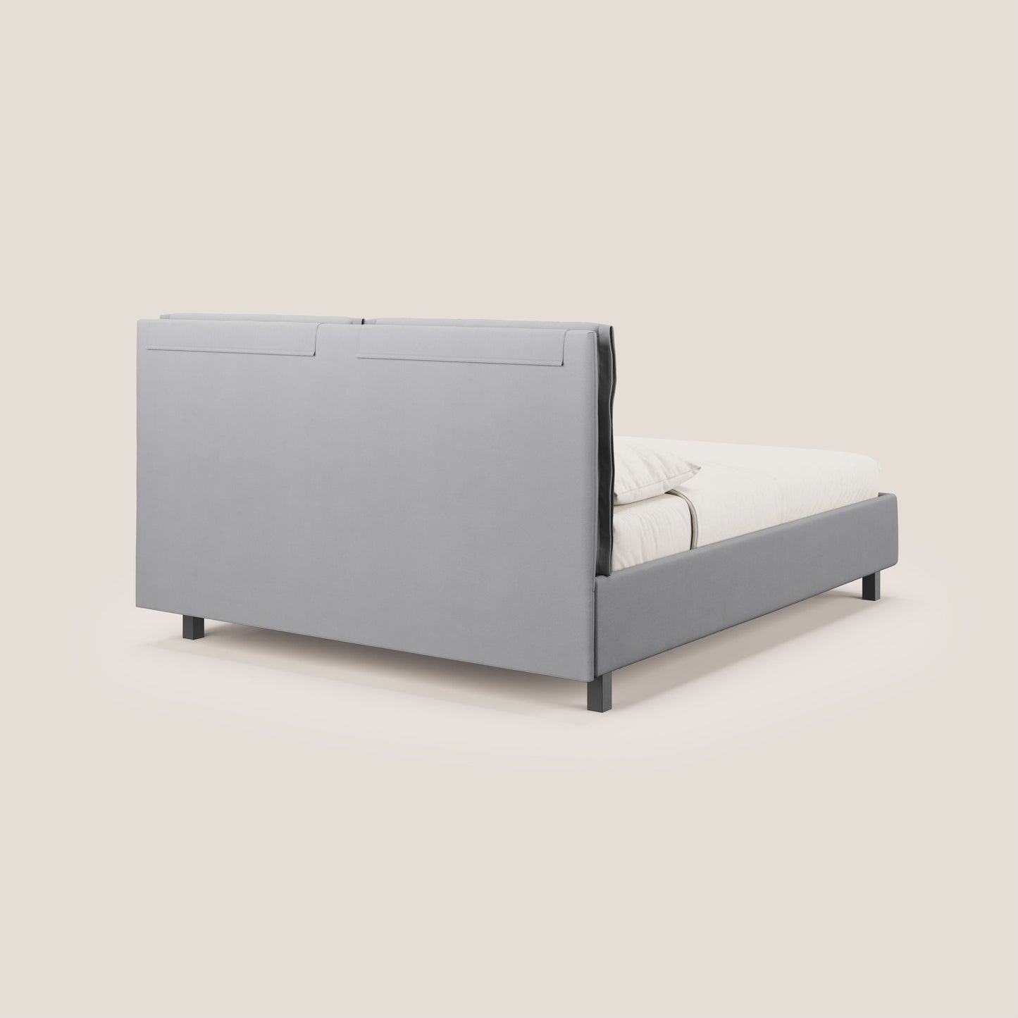 Emma letto contenitore con cuscini mobili in microfibra smacchiabile T11 grigio 