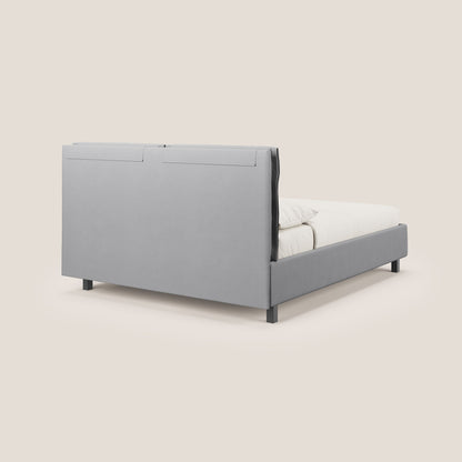 Emma letto contenitore con cuscini mobili in microfibra smacchiabile T11 grigio 