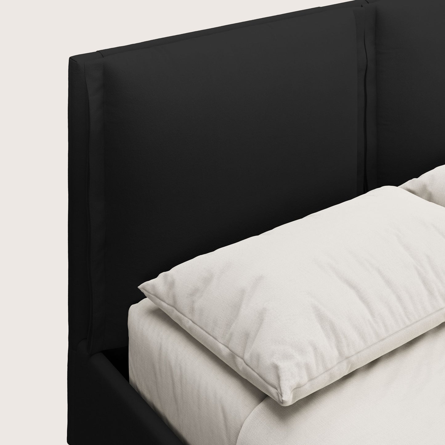 Emma letto contenitore con cuscini mobili in microfibra smacchiabile T11 nero 