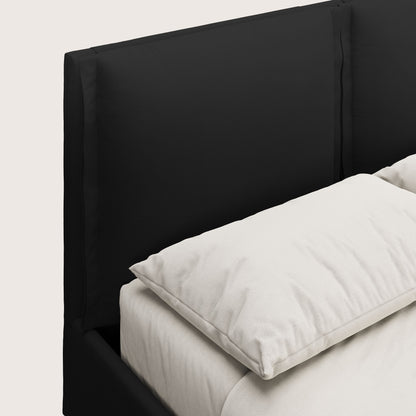 Emma letto contenitore con cuscini mobili in microfibra smacchiabile T11 nero 