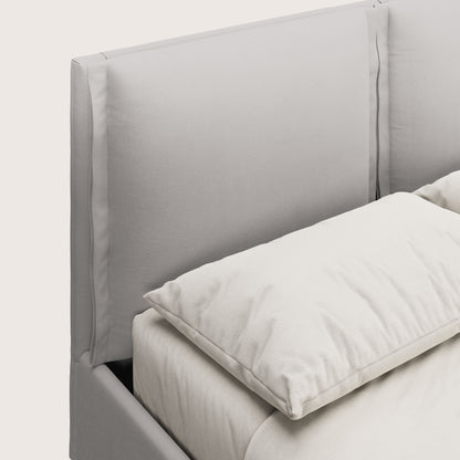 Emma letto contenitore con cuscini mobili in microfibra smacchiabile T11 grigio chiaro 