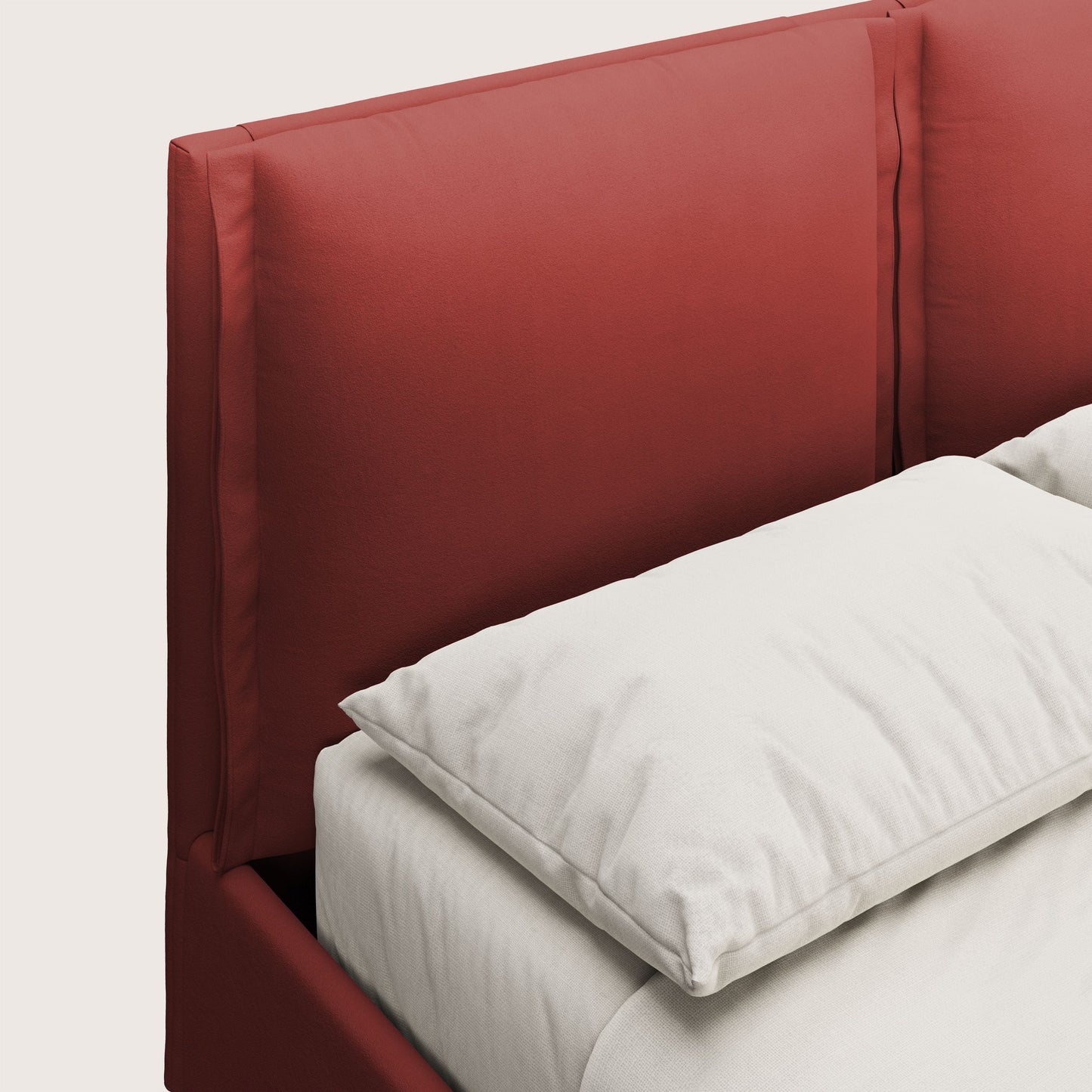 Emma letto contenitore con cuscini mobili in microfibra smacchiabile T11 rosso 