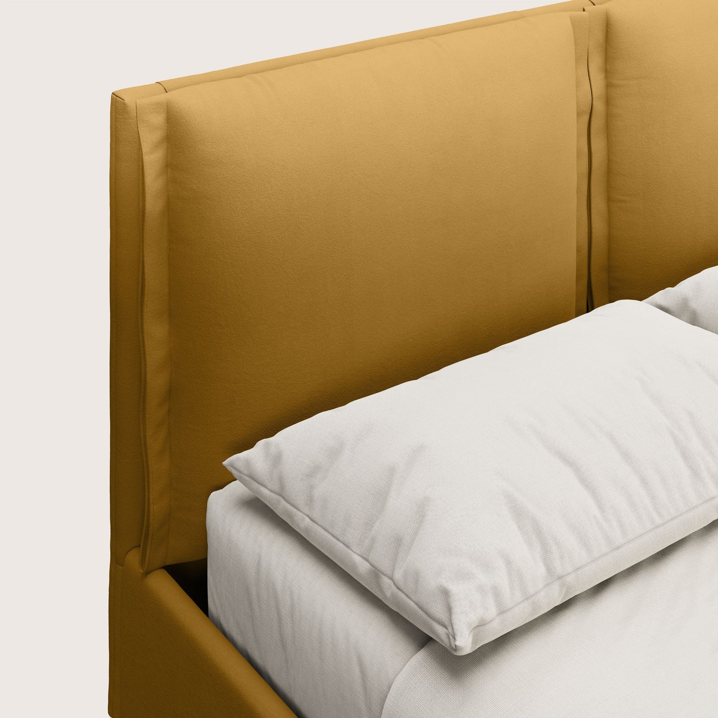 Emma letto contenitore con cuscini mobili in microfibra smacchiabile T11 giallo 