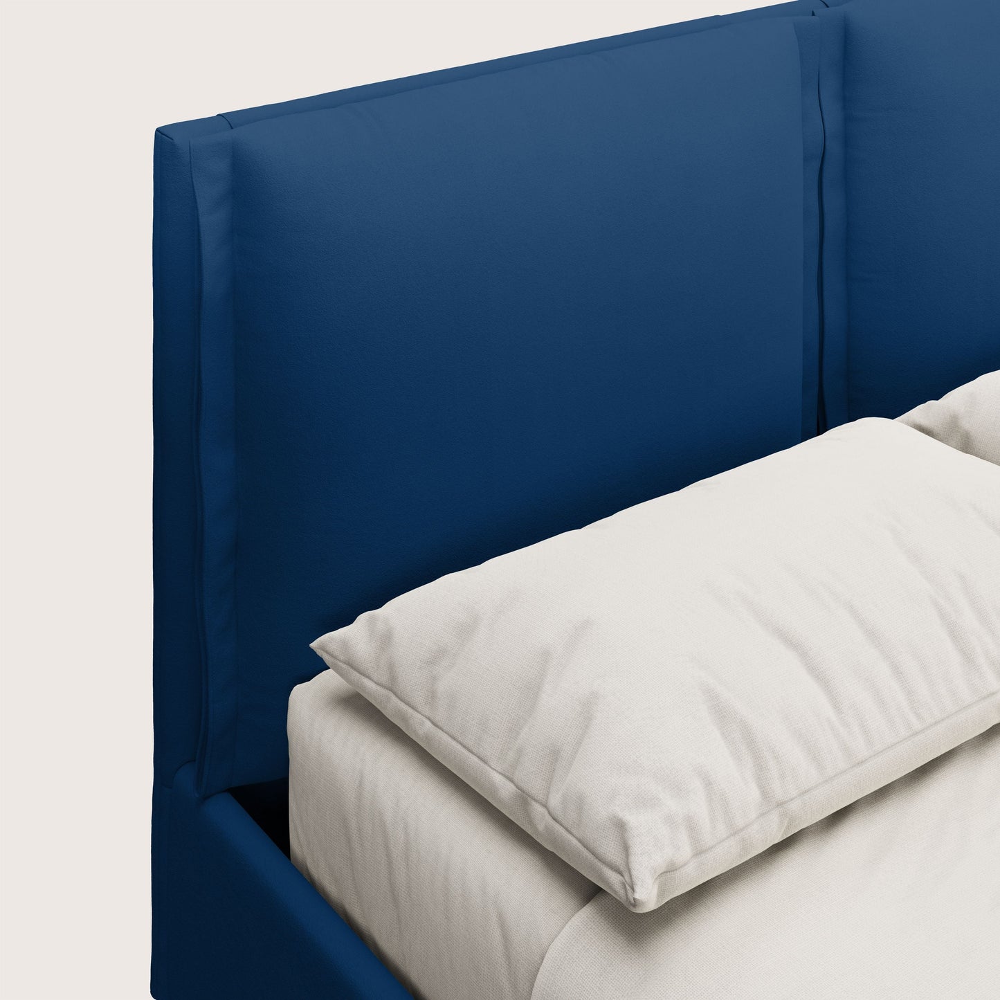 Emma letto contenitore con cuscini mobili in microfibra smacchiabile T11 blu 