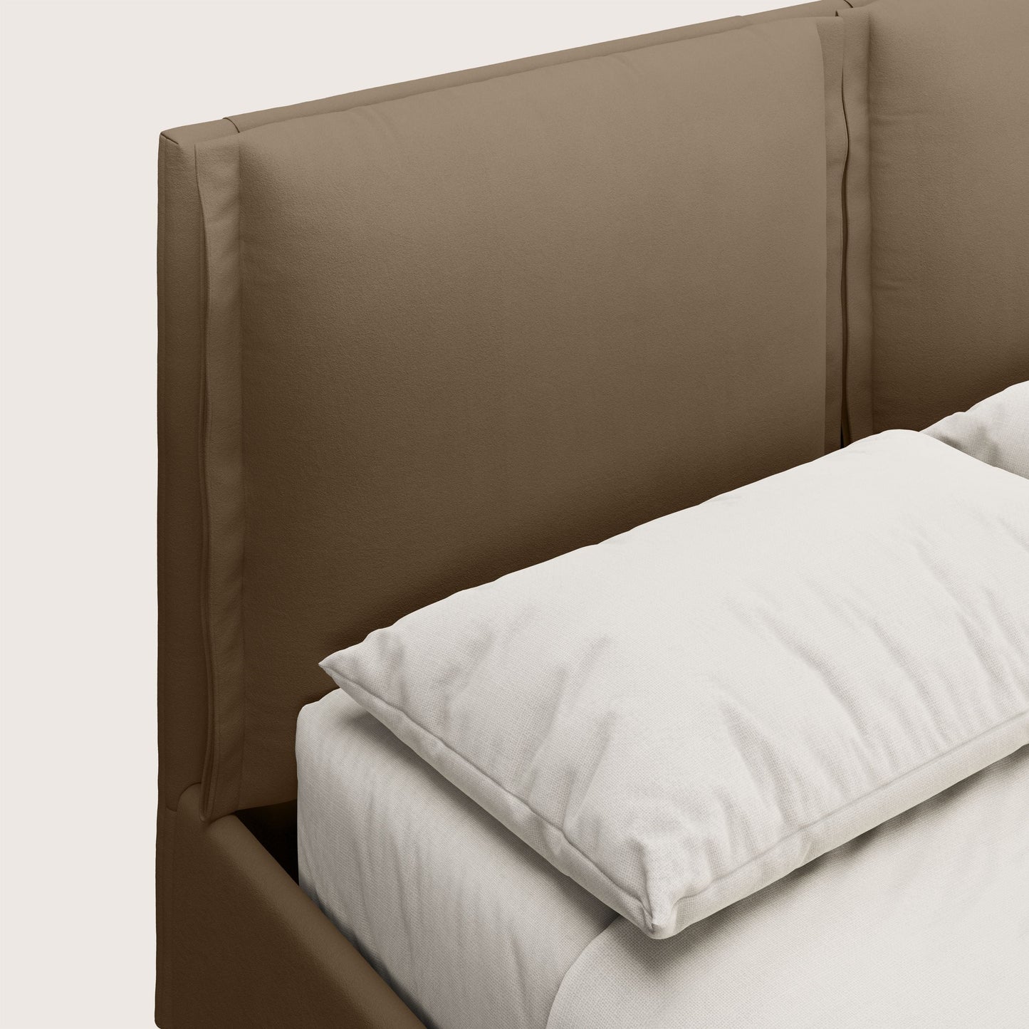 Emma letto contenitore con cuscini mobili in microfibra smacchiabile T11 marrone 