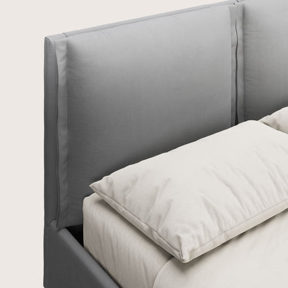 Emma letto contenitore con cuscini mobili in microfibra smacchiabile T11 grigio 