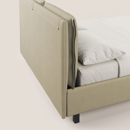 Emma letto contenitore con cuscini mobili in microfibra smacchiabile T11 panna 