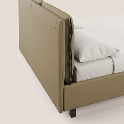 Emma letto contenitore con cuscini mobili in microfibra smacchiabile T11 beige 