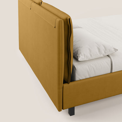 Emma letto contenitore con cuscini mobili in microfibra smacchiabile T11 giallo 
