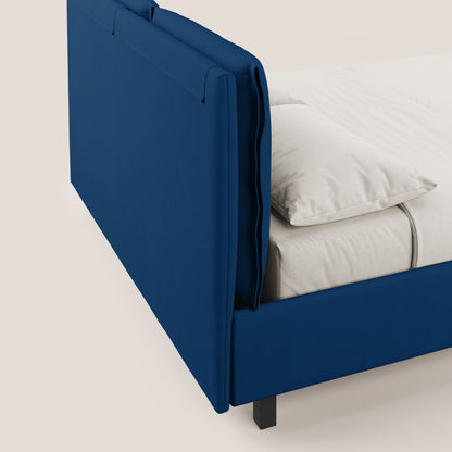 Emma letto contenitore con cuscini mobili in microfibra smacchiabile T11 blu 