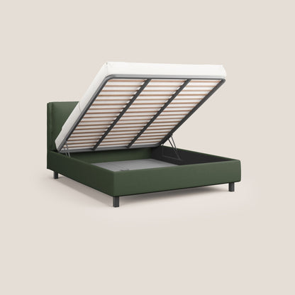 Emma letto contenitore con cuscini mobili in microfibra smacchiabile T11 verde 