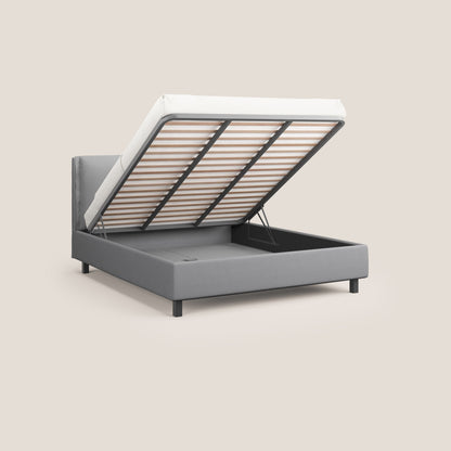 Emma letto contenitore con cuscini mobili in microfibra smacchiabile T11 grigio 
