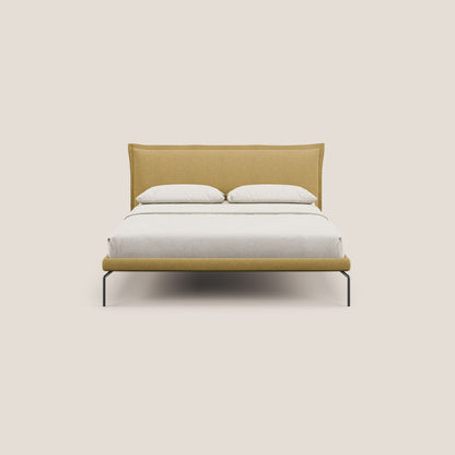 Eric letto imbottito design minimal in morbido tessuto impermeabile T14 giallo 