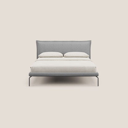 Eric letto imbottito design minimal in morbido tessuto impermeabile T14 grigio chiaro 