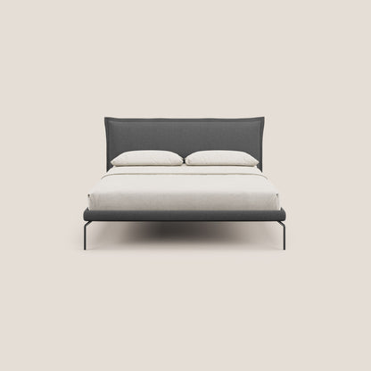 Eric letto imbottito design minimal in morbido tessuto impermeabile T14 grigio 