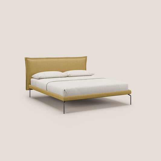 Eric letto imbottito design minimal in morbido tessuto impermeabile T14 giallo 
