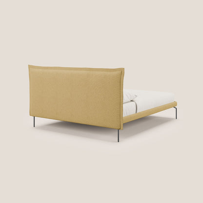 Eric letto imbottito design minimal in morbido tessuto impermeabile T14 giallo 