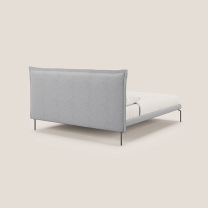 Eric letto imbottito design minimal in morbido tessuto impermeabile T14 grigio chiaro 