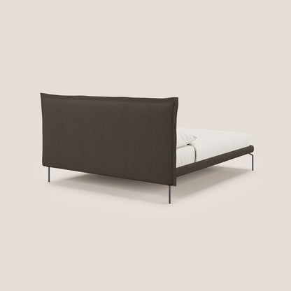 Eric letto imbottito design minimal in morbido tessuto impermeabile T14 marrone