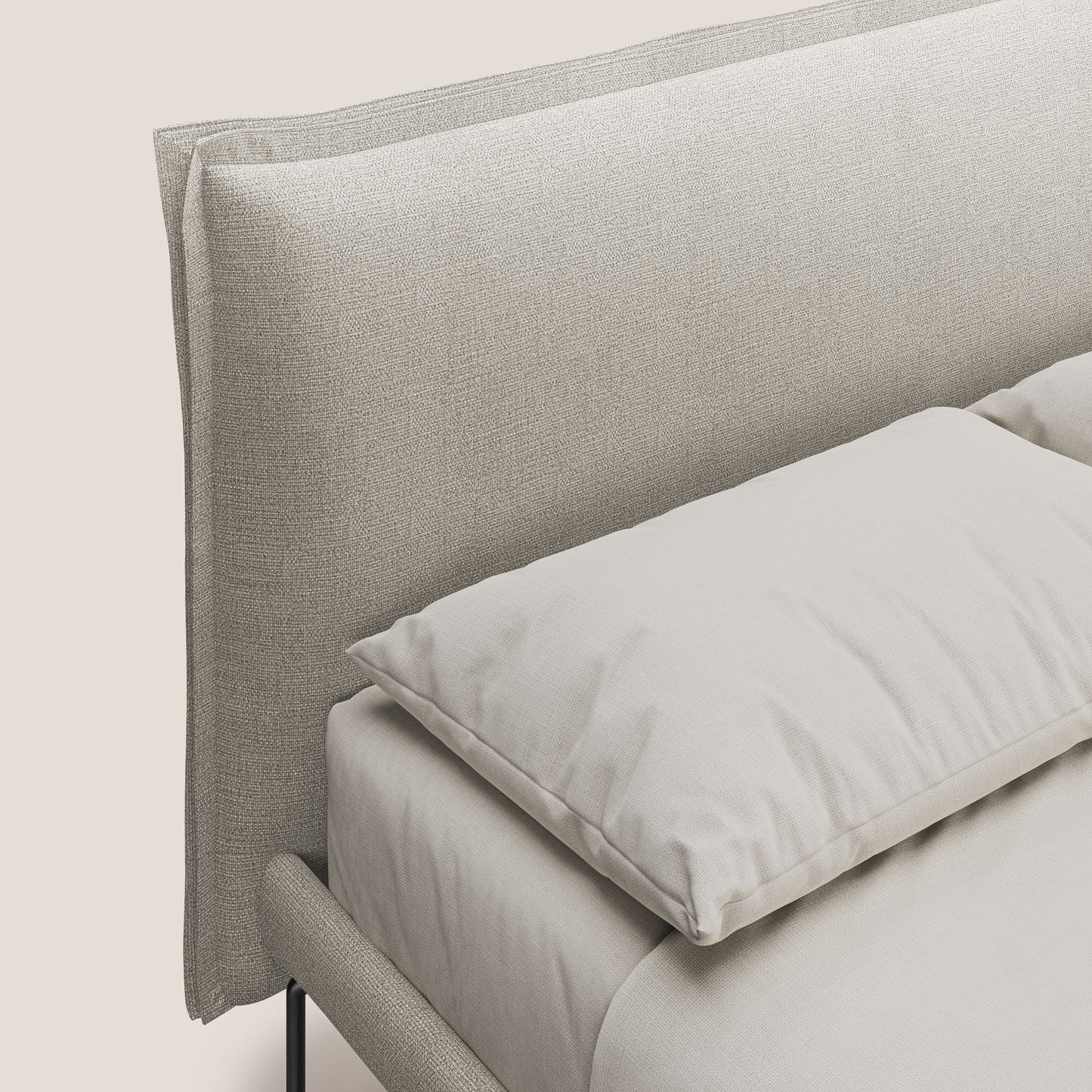 Eric letto minimal per materasso 140X200 in morbido tessuto impermeabile T14 tortora 