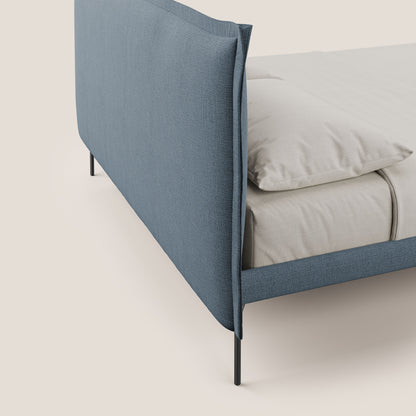 Eric letto imbottito design minimal in morbido tessuto impermeabile T14 carta da zucchero 