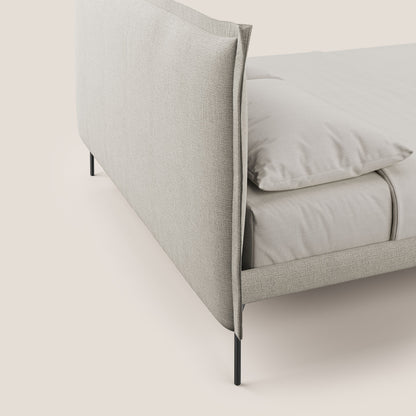 Eric letto minimal per materasso 140X200 in morbido tessuto impermeabile T14 tortora 