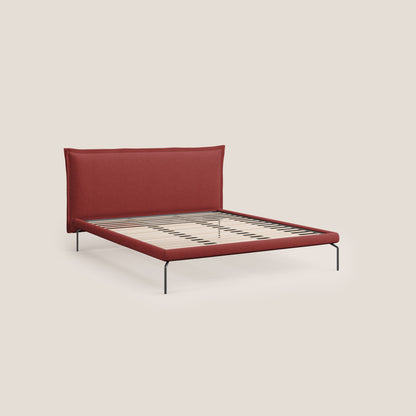 Eric letto imbottito design minimal in morbido tessuto impermeabile T14 rosso 